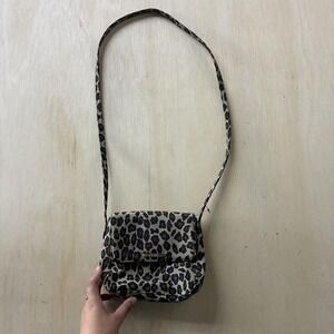 Nine West Crossbody Womens Small Beige Leopard Polyester Magnetic Closure Bag